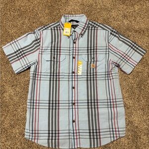 Carhartt NWT Loosefit midweight Men's  Medium Plaid Short Sleeve Shirt